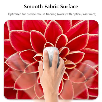 Close-Up Red Dahlia Flower Bloom Macro View Mouse Pad, Durable Desk Mat - color: Color_DE0018XX