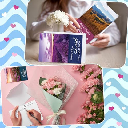 Motiskyy 36 Pcs Christian Get Well Cards with Scripture, Nature Landscape - style: Nature Landscape
