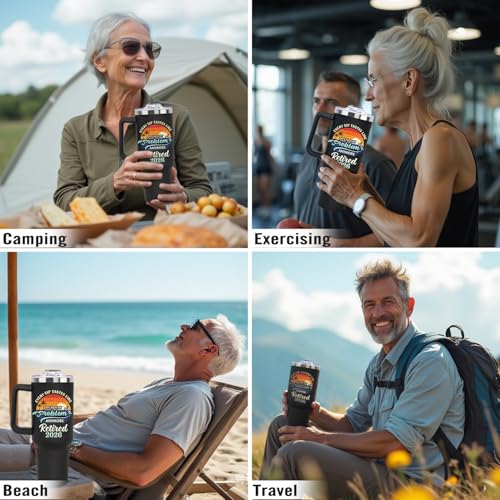 Retirement Gifts for Men Woman 2026 - Funny Retirement Tumbler 40oz, Retired Gift for Women Men Coworkers Boss From Colleague Friend Family, Goodbye/Going Away/Farewell Gifts Coffee Tumbler Cup - color: Retired 2025
