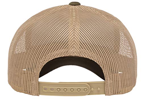 Yupoong Yp Classics Retro Trucker Cap - color: Moss/Khaki, size: One Size, style: Single
