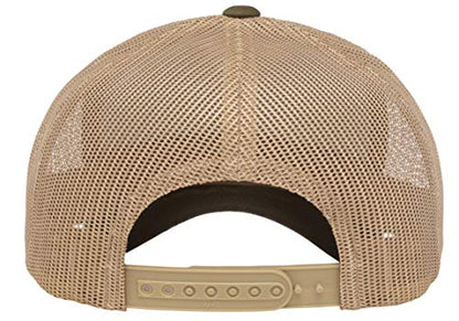 Yupoong Yp Classics Retro Trucker Cap - color: Moss/Khaki, size: One Size, style: Single