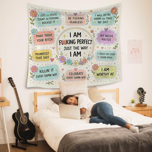 HUGANE Funny Inspirational Tapestry Wall Decor 50x60 Inch - color: colour-14