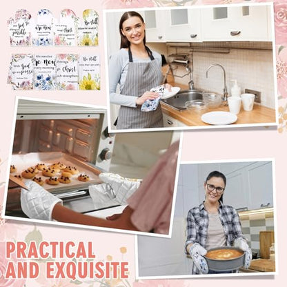4 Set Christian Kitchen Gift for Women Towel Hot Pads Gloves