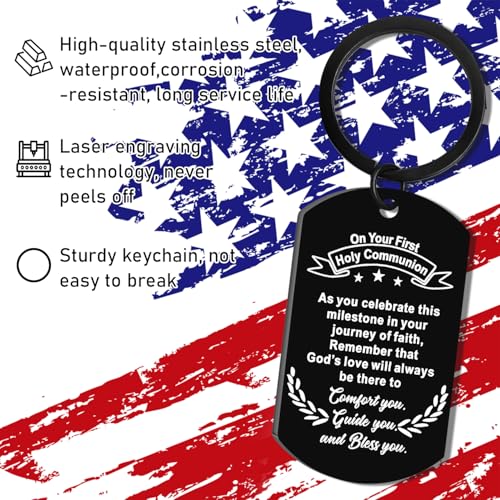 AXEN Christian Gifts for Men, Religious Keychain with Bible Verse Scripture for Dad, Son, Brother, Boyfriend - color: Holy Communion