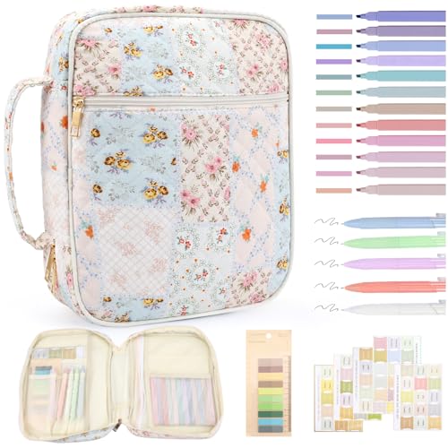 Zkptops Bible Cover Case for Women Girls Large Bible Bag Study Supplies Kit - color: Fh Multicolored
