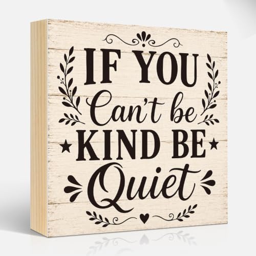 If You Can't Be Kind Be Sarcastic Wood Box Sign Mindfulness Gifts - color: Black-Brown