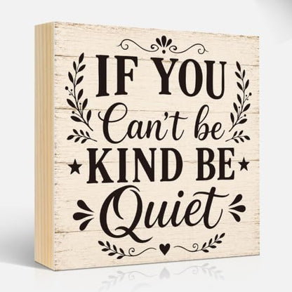 If You Can't Be Kind Be Sarcastic Wood Box Sign Mindfulness Gifts - color: Black-Brown