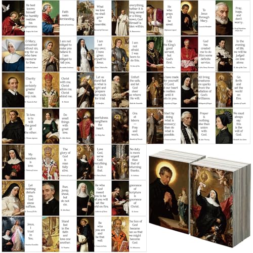 Motiskyy 120 Pcs Catholic Saints Quotes Prayer Cards 40 Styles - style: English Classic Style