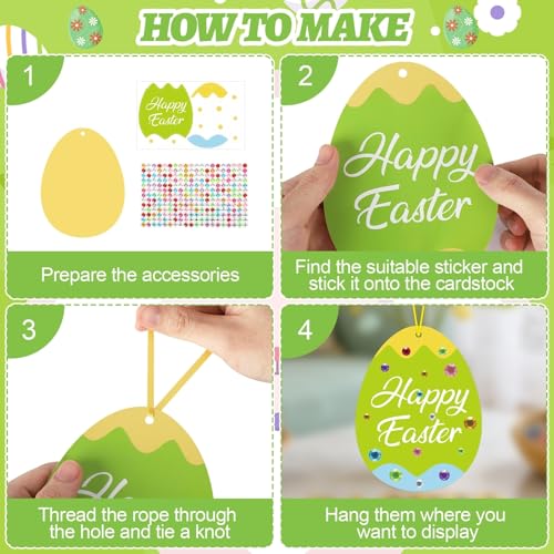 24Pcs Easter Crafts Kit, Make Your Own Easter Egg Arts and Crafts Set - style: Easter Eggs
