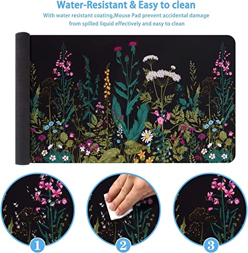 iCasso Desk Mat, Large Desk Mouse Pad for Desk,Home Office - Green Weeds - color: A-weeds