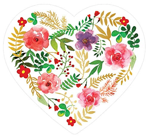 Paper House Productions Pretty Floral Heart Vinyl Sticker, - color: Floral Heart