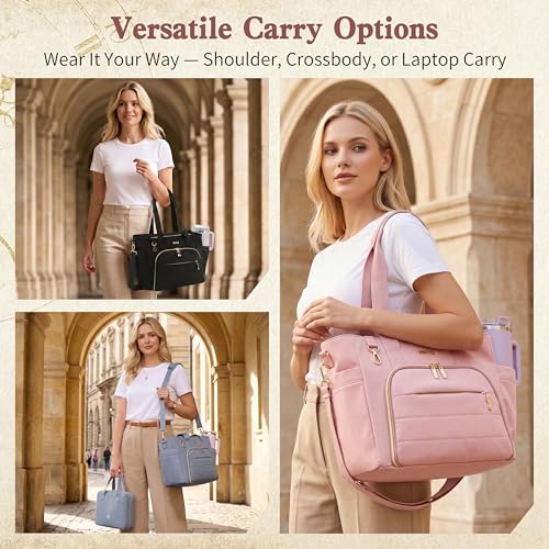 Large Bible Bag for Women, 2-in-1 Bible Tote with Detachable Embroidered Bible Cover & Study Supplies, Church Bible Study Bag, Gift-Ready Christian Gift for Women (Pink) - color: Pink