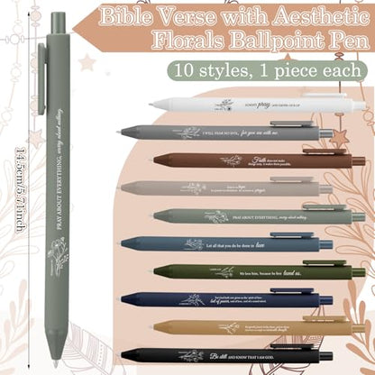 Eaasty 10 Sets Christian Sticky Note Holders with Notes and Ballpoint Pens - style: Bohemian