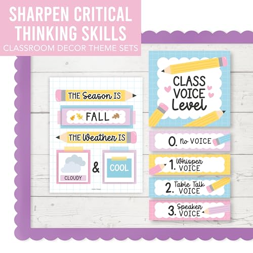 Classroom Calendar Set Bulletin Board Decorations, 98pc School Calendar Set - color: Pastel