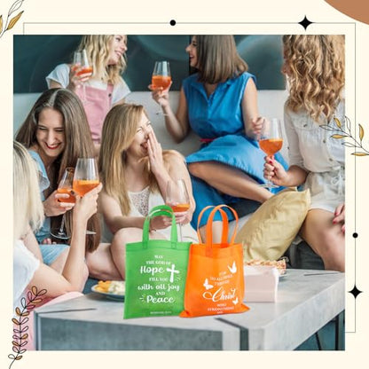 Sweetude 48 Pcs Christian Gift Bags Bulk, Bible Verse Gift Bags for Women - color: Colourful, style: Bible