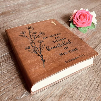 STARKENBURG COMPANY Custom NIV Journaling Bible, Custom Engraved Bible, New International Version, Christian Gifts, Baptism Gifts