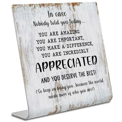Thank You Gifts for Women Men Office Decor Sign Plaque, Appreciation Gifts Motivational Quote in Case Nobody Told You Today, APPRECIATED gifts for Coworker Friend XUV97 - style: APPRECIATED