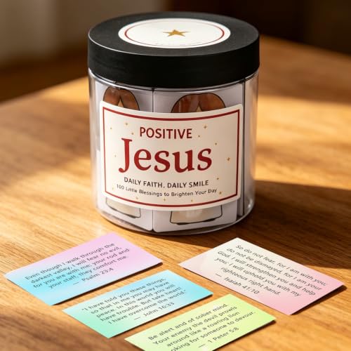 Bible Verse Jar, 100 Inspirational Scripture Cards, Christian Gifts for Women Men Mom Dad Friend Teacher, Birthday Gifts for Women, Christmas Stocking Stuffers