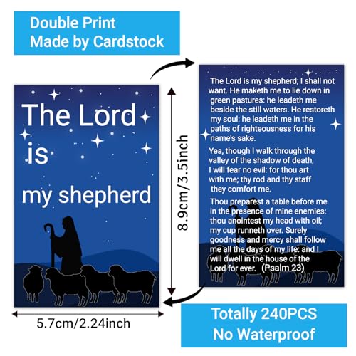 240pcs Psalm 23 Gospel Tracts Romans Road Salvation Religious Christian Tract Serenity Catholic Prayer Pocket Jesus Bible Verse Cards for Evangelism Church Easter (Psalm 23) - color: English Psalm 23