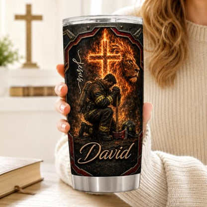 Personalized Christian Gifts For Men - A Child Of God Religious Faith Warrior Tumbler V11 - Man Of Faith Christ Bible For Dad, Husband, Grandpa on Fathers Day, Christmas, Birthday - color: CH-VAR-11