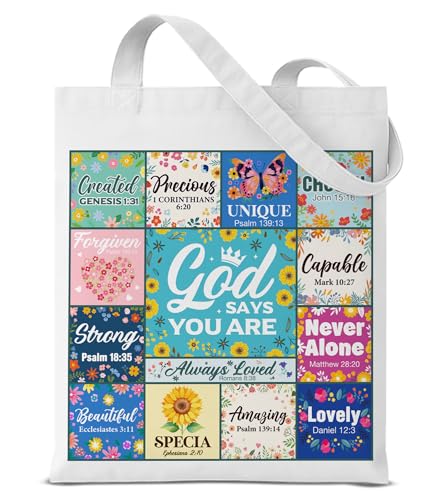 Aesthetic Canvas Tote Bag for Women Man，Christian Bible Verse Reusable Grocery Shoulder Bag for Shopping Work Travel - color: Christian 06
