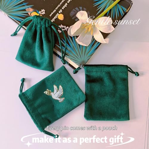 Enamel Pin,Peace Dove With Olive Branch Lapel Pin,Cute Bird Badge,Love And Peace Brooch,Decor DIY,Denim Jacket Canvas Bag Backpack Accessory,Gift For Make Up Over Fight,Partners,Wife,Teens