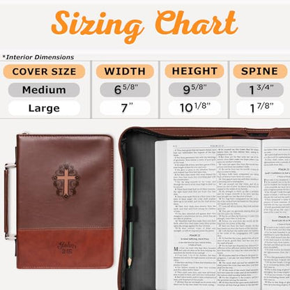 Christian Art Gifts Men's Faux Leather Bible Cover: John 3:16, Cross Design - size: Large