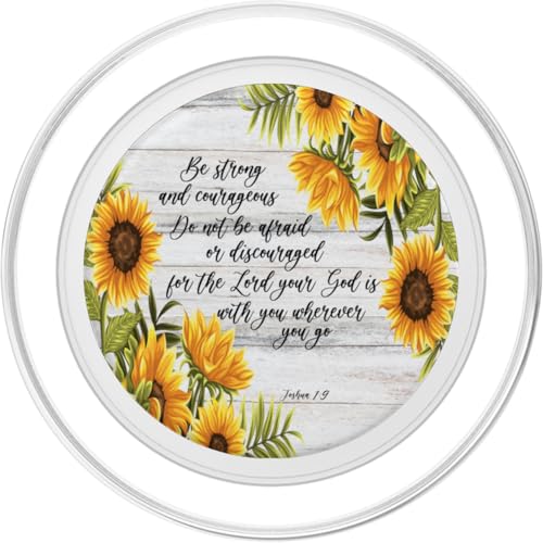 Joshua 1 9 Christian Bible Verse Sunflower Scripture Quote PopSockets PopGrip for MagSafe - style: Magnetic PopGrip