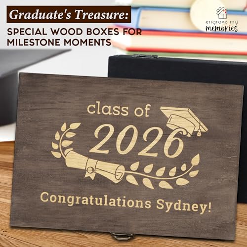 Personalized Graduation Keepsake Box, High School & College Grad Gift - style: 4. Graduation Designs