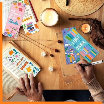 120 PCS Book Lover Bookmarks, 30 Unique Designs Double-Sided Read Accessories Page Markers Reading Bookmarks for Women, Men, Kids, Adults, Students, Book Lovers All Ages - style: Book Lover Bookmarks