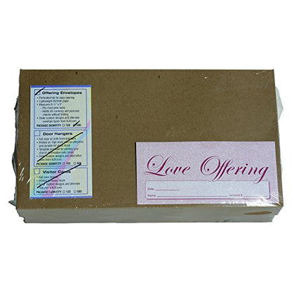 Love Offering - Church Tithe/Donation Envelopes, Burgundy, Simple Design, Easy-Open Tab, Fits Bills & Checks, Name, Date & Amount, John 3:16 KJV Verse, Choose Your Quantity (125 or 500) - size: Box of 500