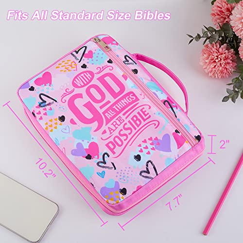 ICOSY Bible Cover, Church Bag for Women and Girls - color: Pink