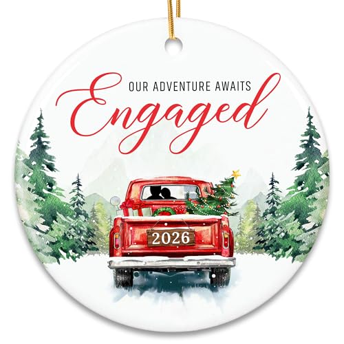 ZAGKOO Engagement Ornament 2026 - First Christmas Engaged Ornament 2026 - color: Engaged Adventure