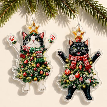 Christmas Ornaments 2026, Cat Ornaments for Christmas Tree - color: Set 2 Cat Christmas