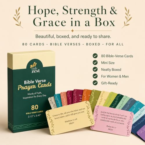 80 Unique Bible Verse Cards - Mini Scripture Cards for Women - color: Boho