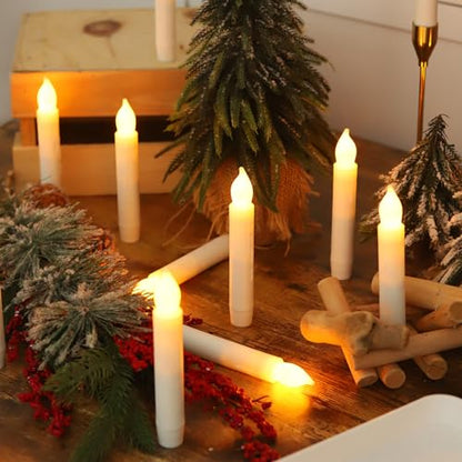 MUMCHASI 24 Packs Flameless Taper Candles Battery Operated Candlestickes Electric LED Candles Flickering Christmas Candlesticks Warm Yellow Light Party Home Decor H: 6 inches No Remote - size: 24pcs_No Remote