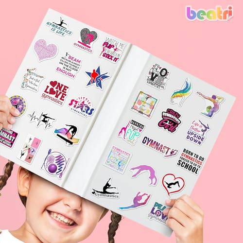 BEATRI Gymnastics Stickers 50Pcs Vinyl Waterproof Gymnastics Gifts Decor - color: Gymnastics Stickers