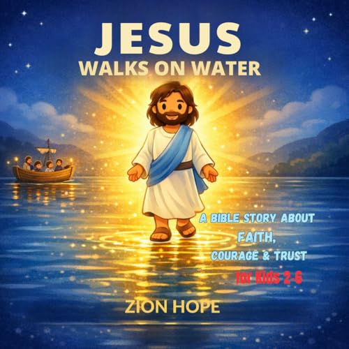 JESUS WALKS ON WATER: Bible Story About Faith, Courage & Trust for Kids 2-6