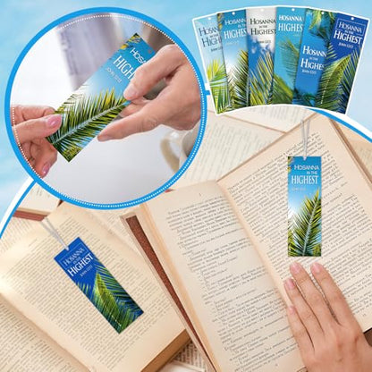 Dispowreath 60 Pcs Hosanna Palm Leaf Bookmarks Lent Easter John 12: 13 Bookmarks Palm Sunday Religious Christian Exchange Gifts for Men Women Church Prizes Party - style: Palm Leaf Cross