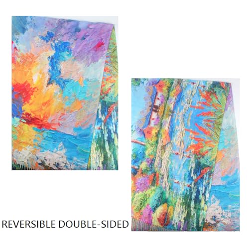 Umjetnost Soft Cashmere Feel Scarf For Women Winter Warm Scarves Large Shawl Wrap Monet Van Gogh Art Print - color: R14 Blue Yellow