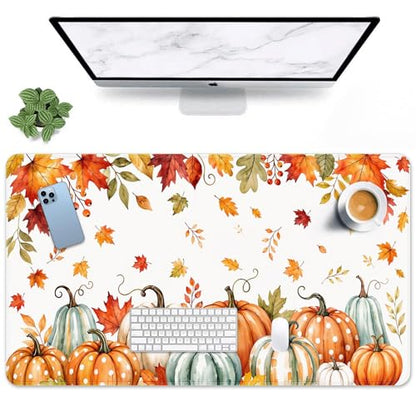 Britimes Large Mouse Pad, Mouse Pad, 31.5 x 15.7 Inch, Fall Pumpkin Leaf - color: Fall Pumpkin Leaf
