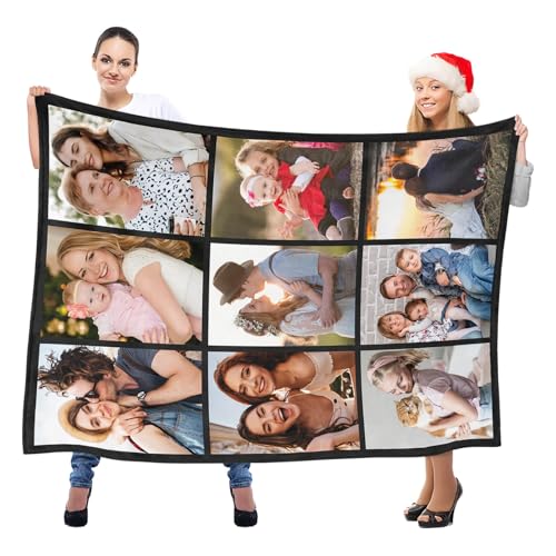 inkArts Custom Blanket with Photo, Personalized Blanket, Customized Photo Blankets, Customizable Picture Blankets, Anniversary Photo Gifts for Women Men Her Him Girlfriend Boyfriend Wife Husband - color: 9 Photos-2