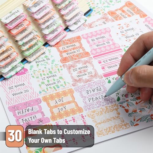 Mr. Pen- Laminated Bible Tabs, 120 pcs, Easy-to-Read & Apply - color: Garden Glory