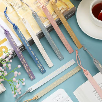 Skyygemm 10 Pcs Christian Bookmarks Christmas Gift for Women, Pastel - color: Pastel