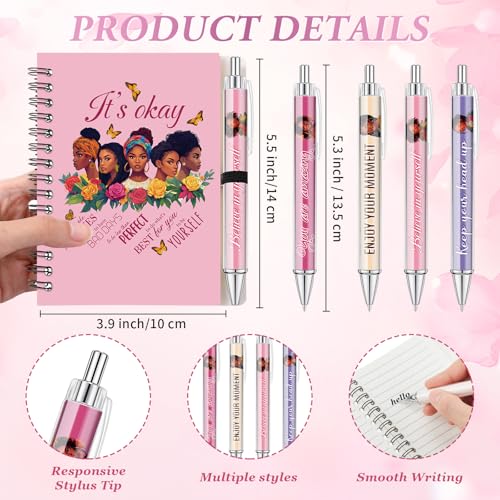 Colarr 12 Sets Black Women Journals and Pen Gifts African American Notebook - style: Black Lady