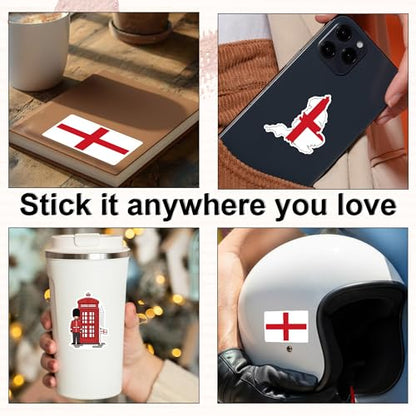 [3PCS] England Flag Sticker, England Stickers, Luggage Stickers, Bold Red - color: England Flag Sticker