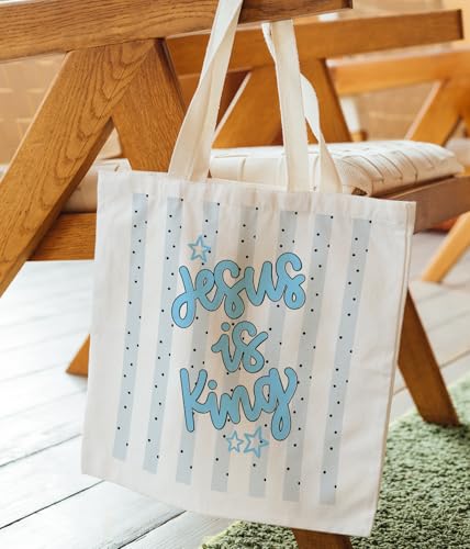 Christian Jesus Inspirational Canvas Tote Bag for Church Baptism - color: Jesus4
