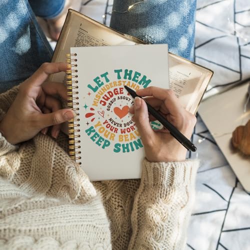 Let Them Inspirational Spiral Notebook, Motivational Journals for Women, Inspirational Positivity Journal, Let Them Misunderstand You Positive Hardcover Notebooks 5.5x8.3 - color: Let them