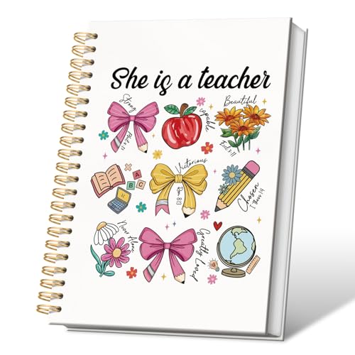 VONTP Christian Teacher Spiral Notebook Journal, 5.5x8.3 Inch - color: 007-teacher