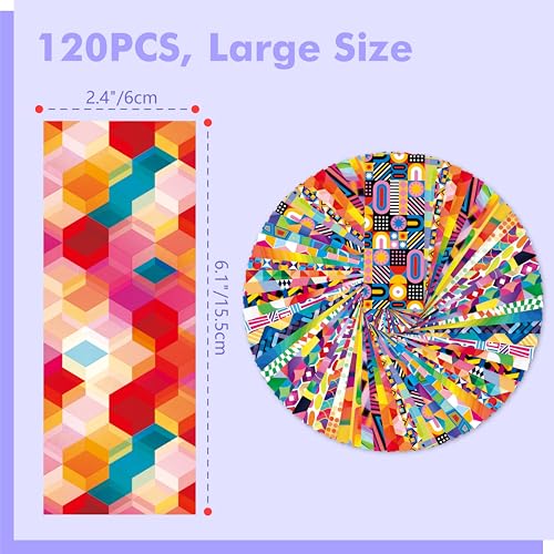120 PCS Creative Optical Bookmarks, 30 Designs Double-Sided Printing Paper Bookmarks with PET Film, Bright-colored Page Markers for Kids, Students, Adults, Book Lovers, Stationery Supplies (2.4”x6.1”) - style: Creative Optical Bookmarks